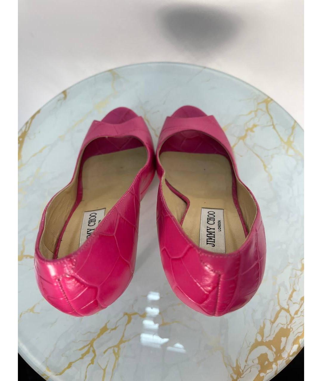 JIMMY CHOO Розовые кожаные туфли, фото 3