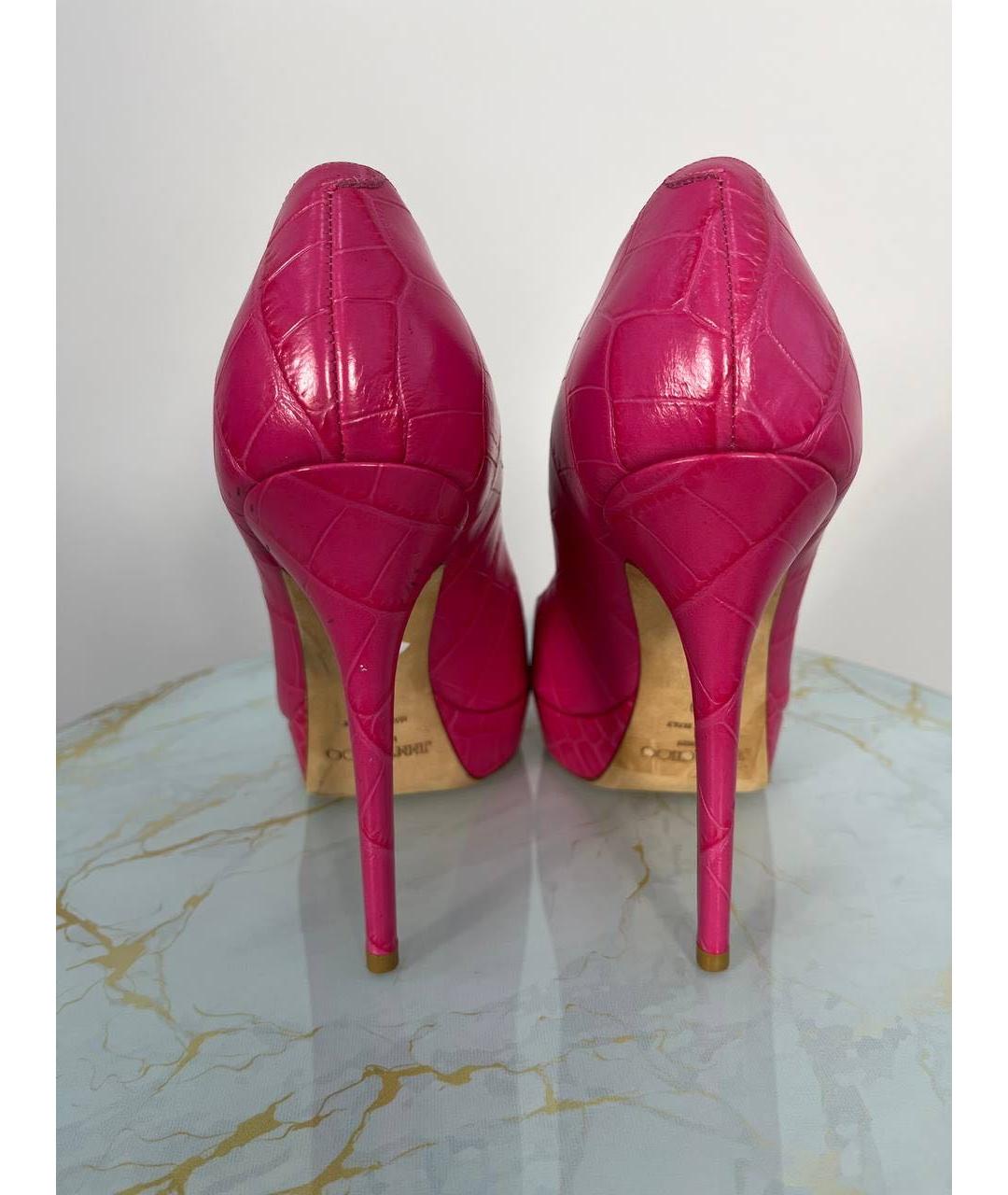 JIMMY CHOO Розовые кожаные туфли, фото 4