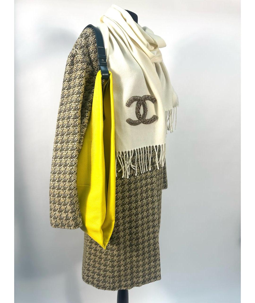 JIL SANDER Желтая кожаная сумка тоут, фото 5