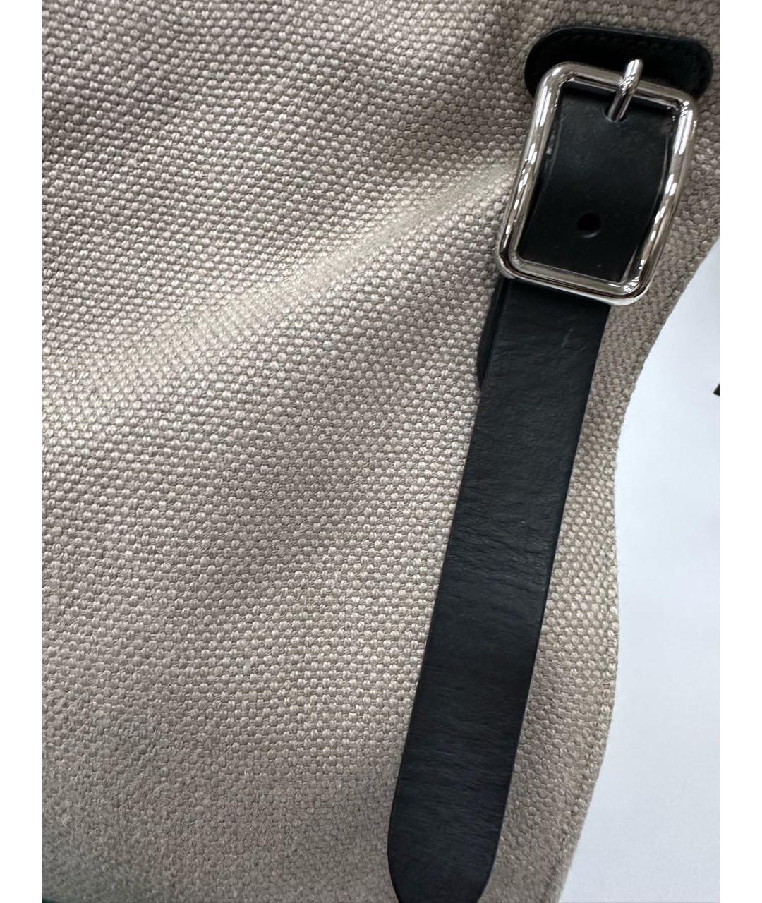 JIL SANDER Бежевая льняная сумка тоут, фото 6