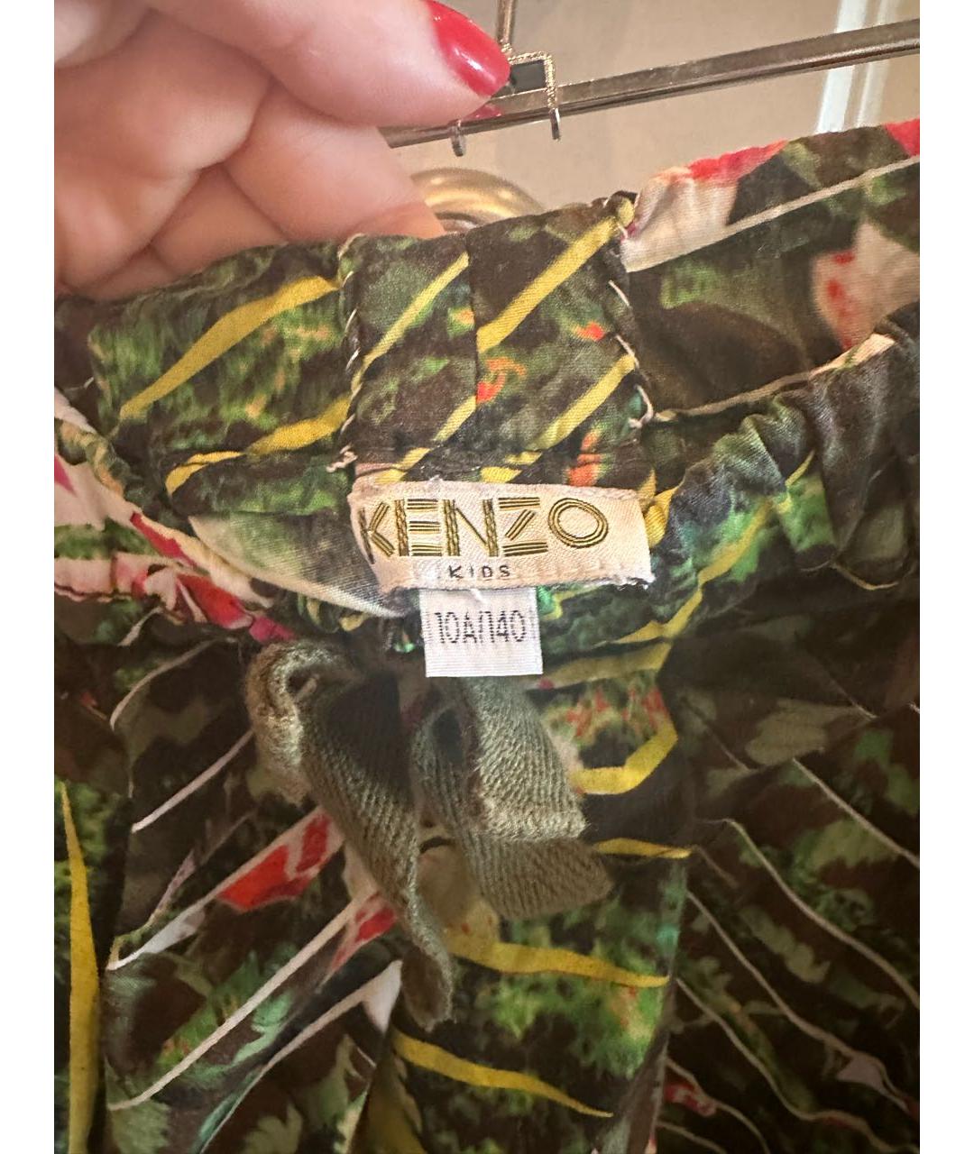 KENZO KIDS Зеленая хлопковая юбка, фото 4