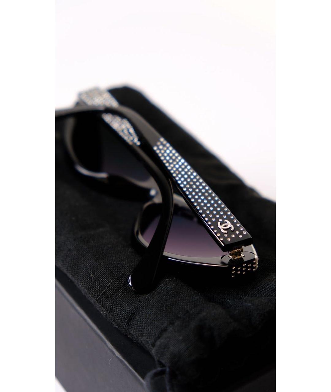 CHANEL Черные пластиковые солнцезащитные очки, фото 3