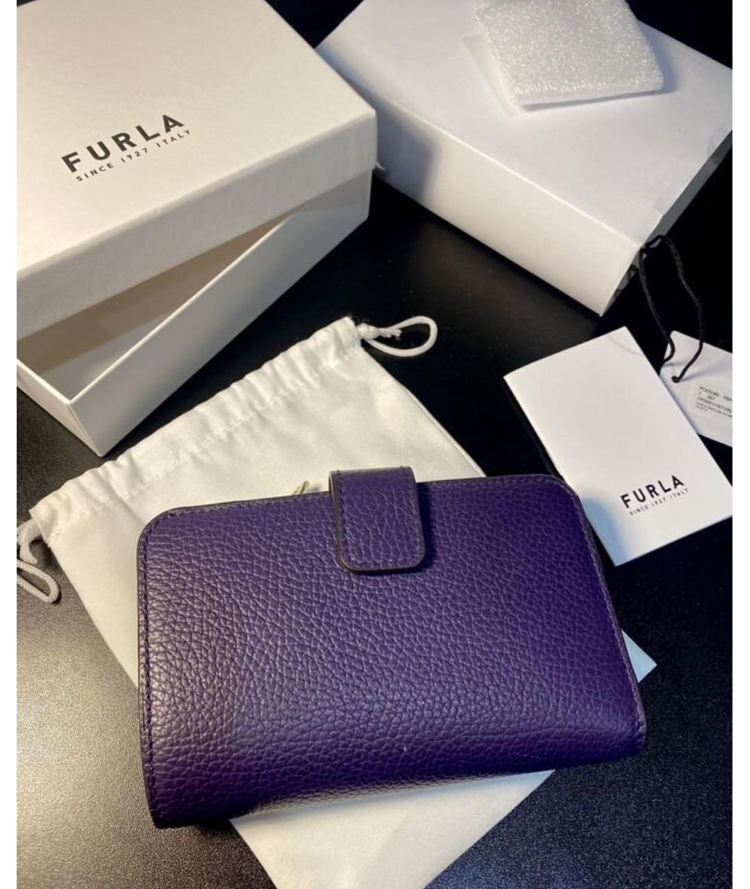 FURLA Фиолетовый кожаный кошелек, фото 2