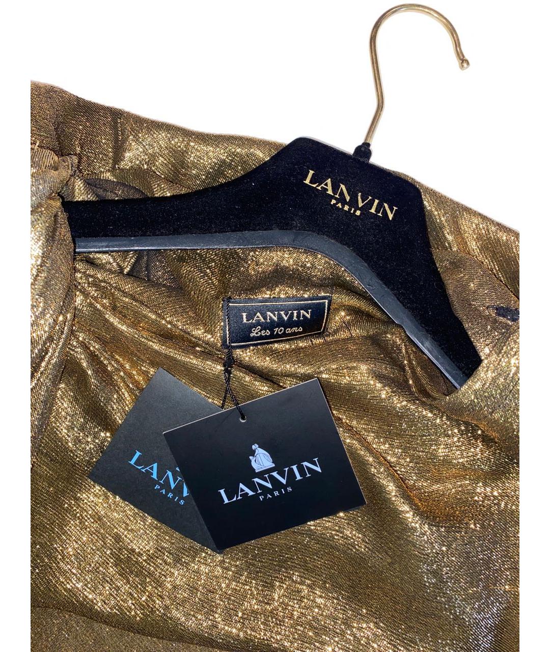 LANVIN Золотое шелковое вечернее платье, фото 3