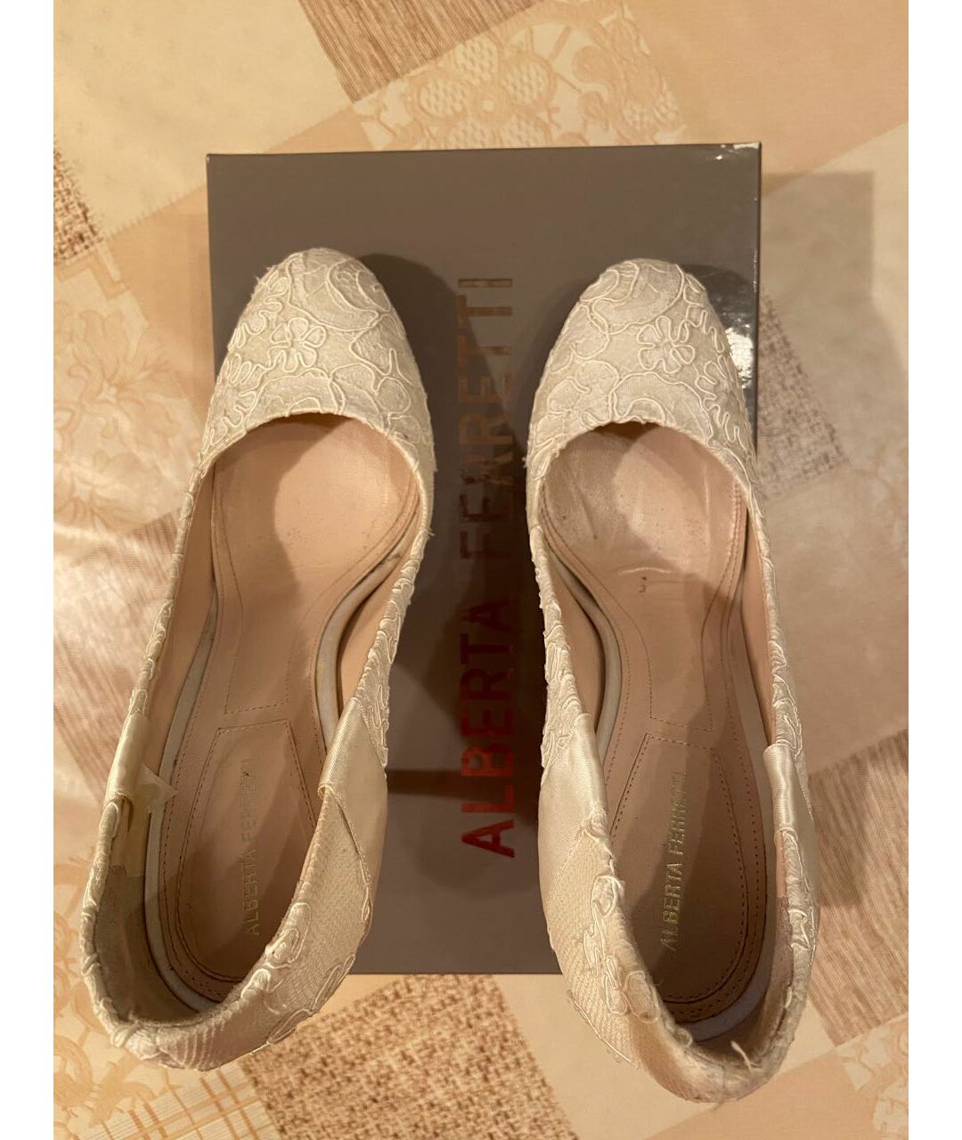 ALBERTA FERRETTI Белые кожаные свадебные туфли на высоком каблуке, фото 3