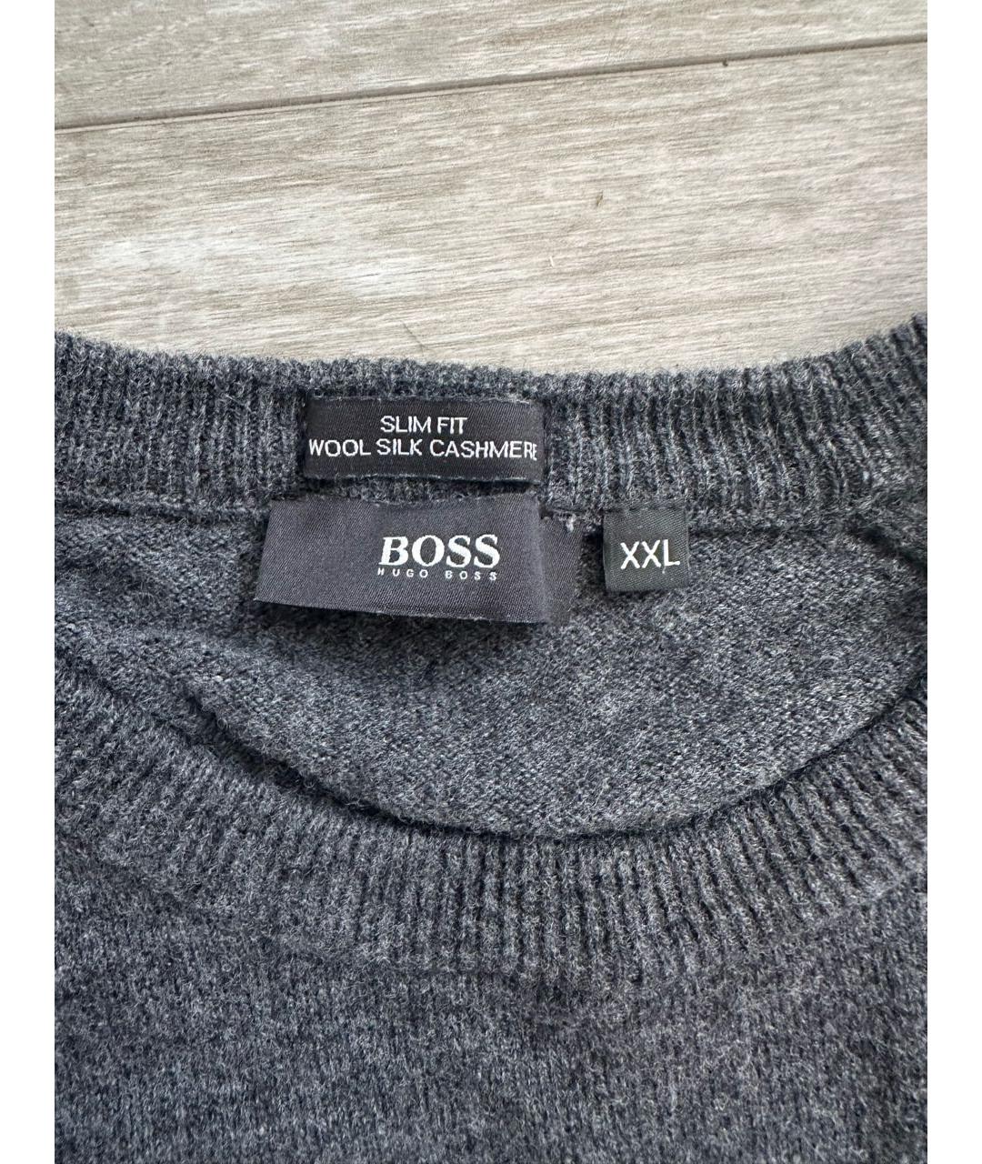 HUGO BOSS Серый кашемировый джемпер / свитер, фото 2