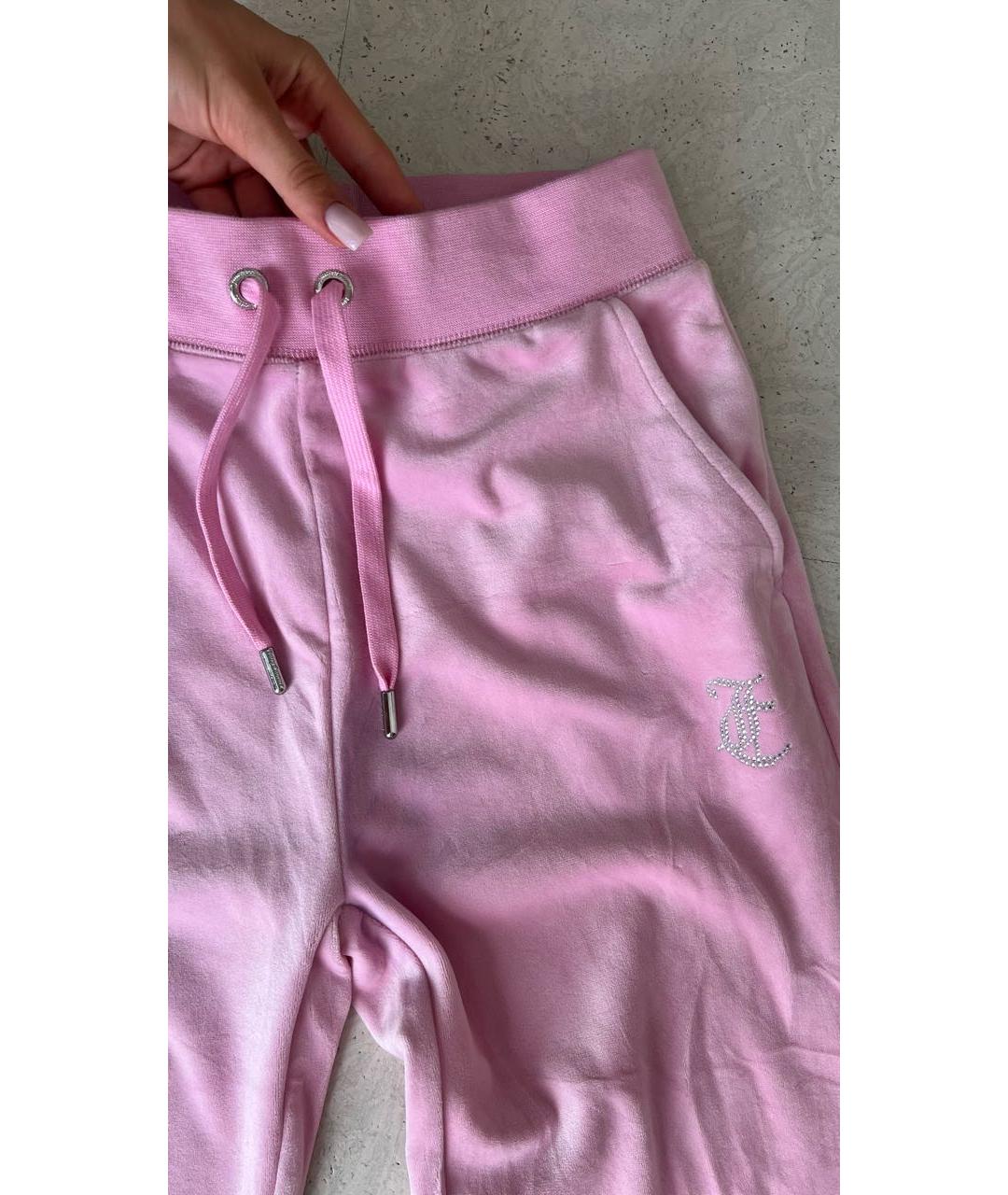 JUICY COUTURE Розовые велюровые спортивные брюки и шорты, фото 4