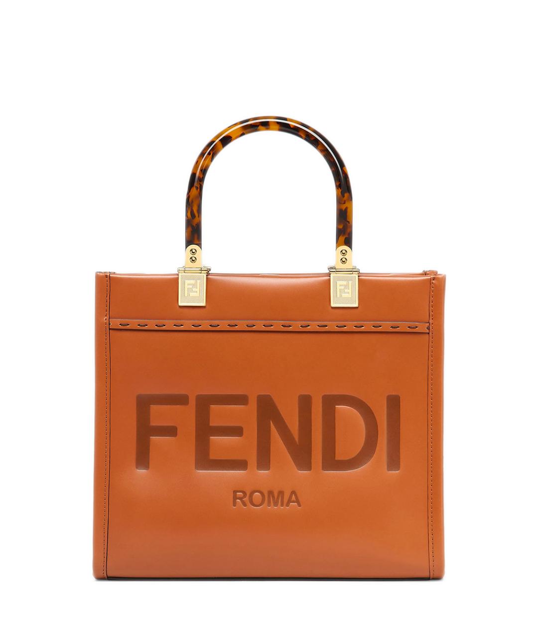 FENDI Оранжевая сумка тоут, фото 1