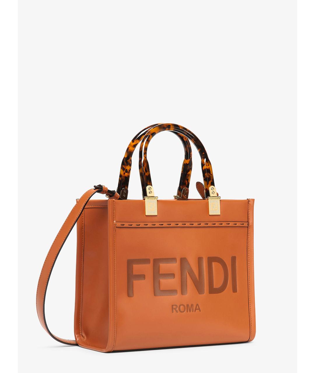 FENDI Оранжевая сумка тоут, фото 3