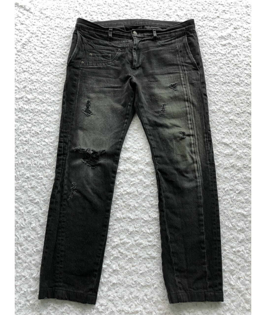 MAISON MIHARA YASUHIRO Черные хлопковые джинсы скинни, фото 8