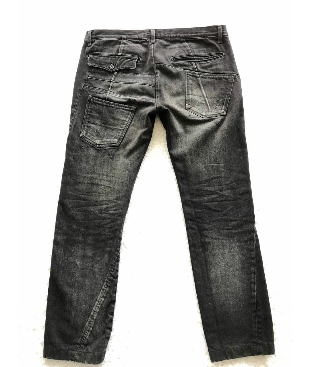 MAISON MIHARA YASUHIRO Черные хлопковые джинсы скинни, фото 2