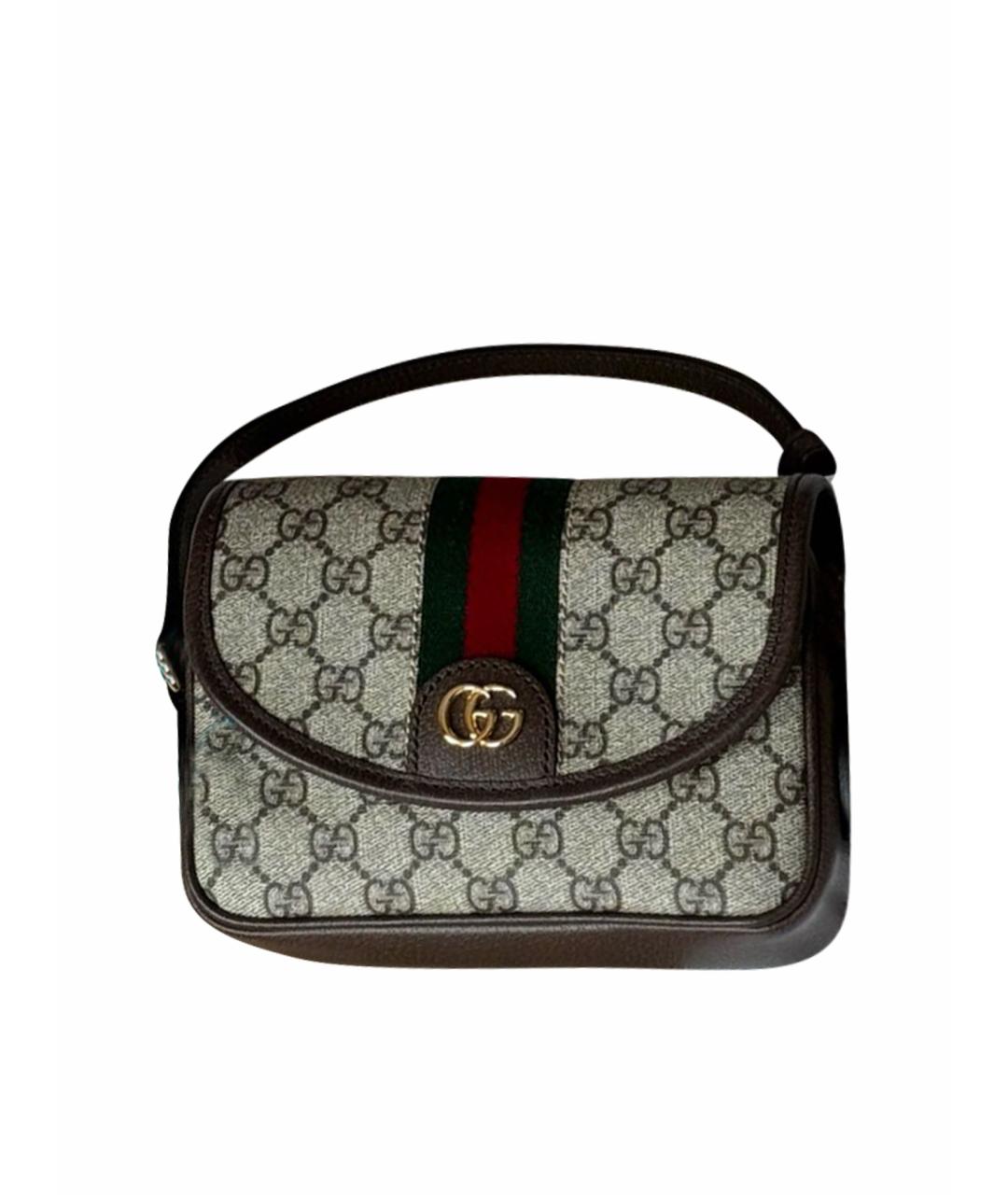 GUCCI Бежевая кожаная сумка через плечо, фото 1