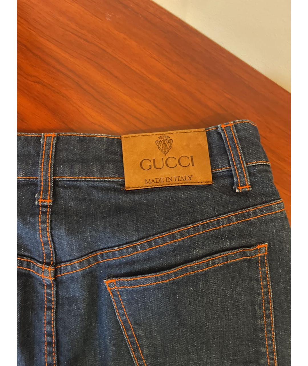 GUCCI Синяя деним юбка мини, фото 4