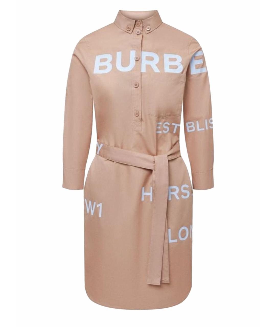 BURBERRY Бежевое хлопковое повседневное платье, фото 1