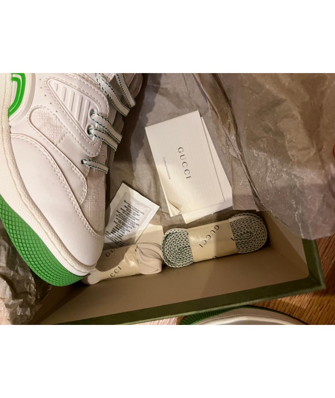 GUCCI Белые кожаные кеды, фото 6