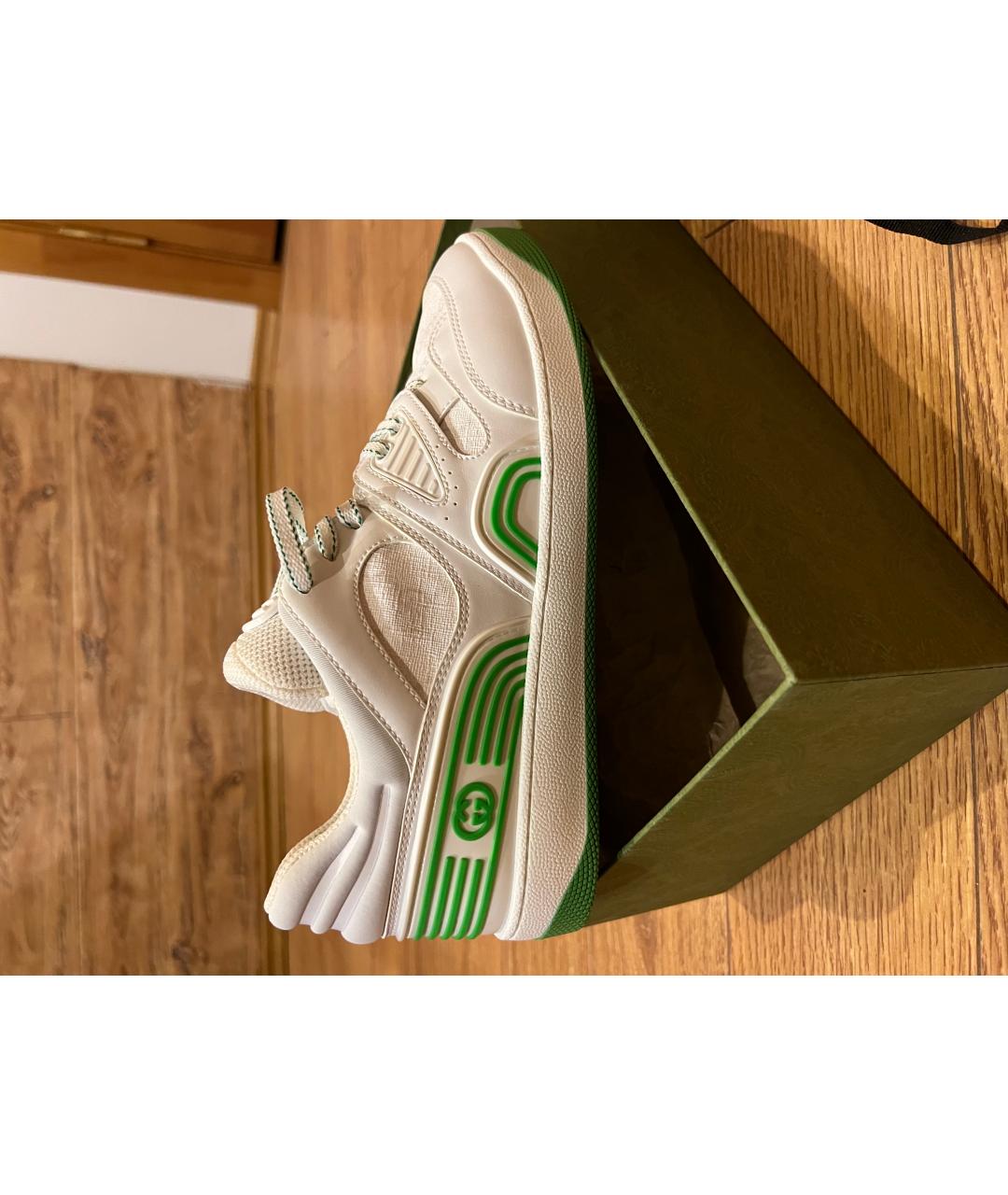 GUCCI Белые кожаные кеды, фото 9