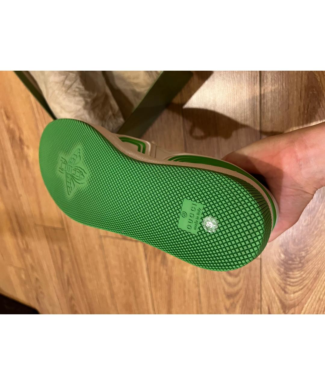 GUCCI Белые кожаные кеды, фото 5