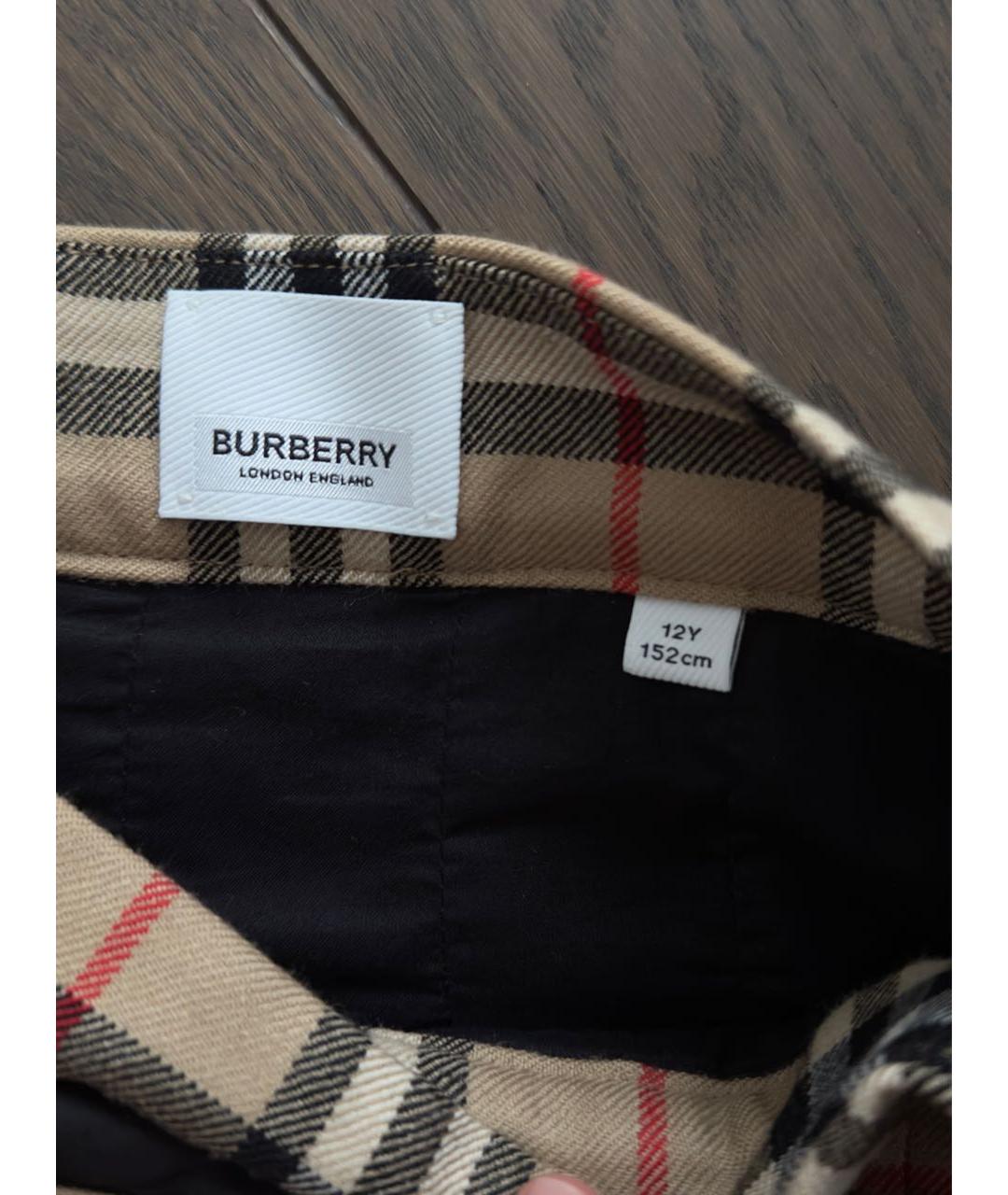 BURBERRY Бежевая шерстяная юбка, фото 2