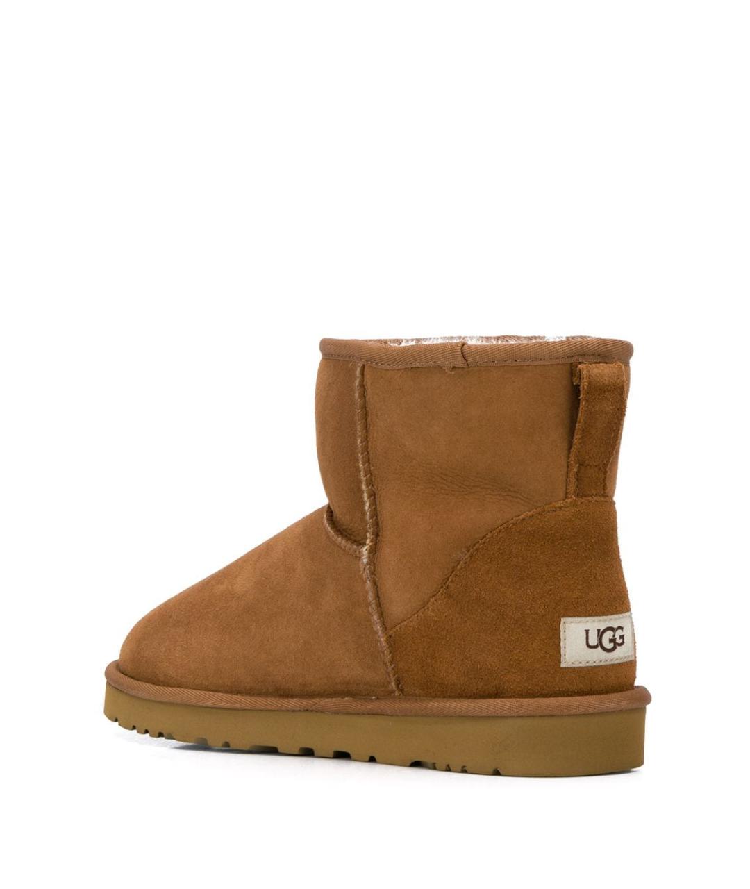 UGG AUSTRALIA Бежевые кожаные высокие ботинки, фото 3