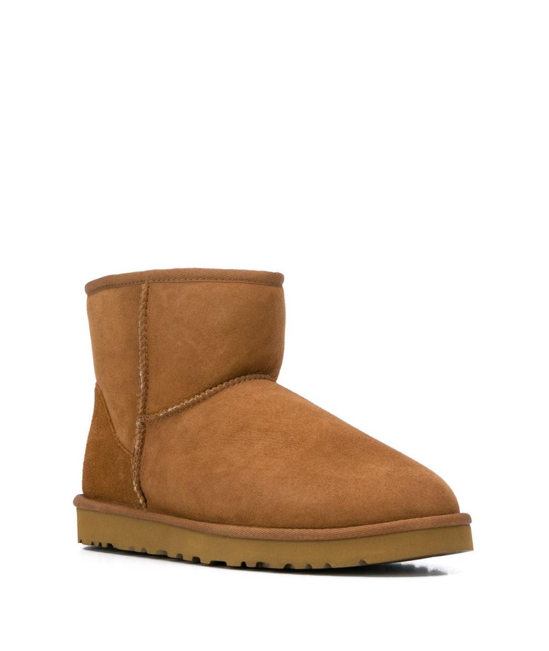 UGG AUSTRALIA Бежевые кожаные высокие ботинки, фото 2