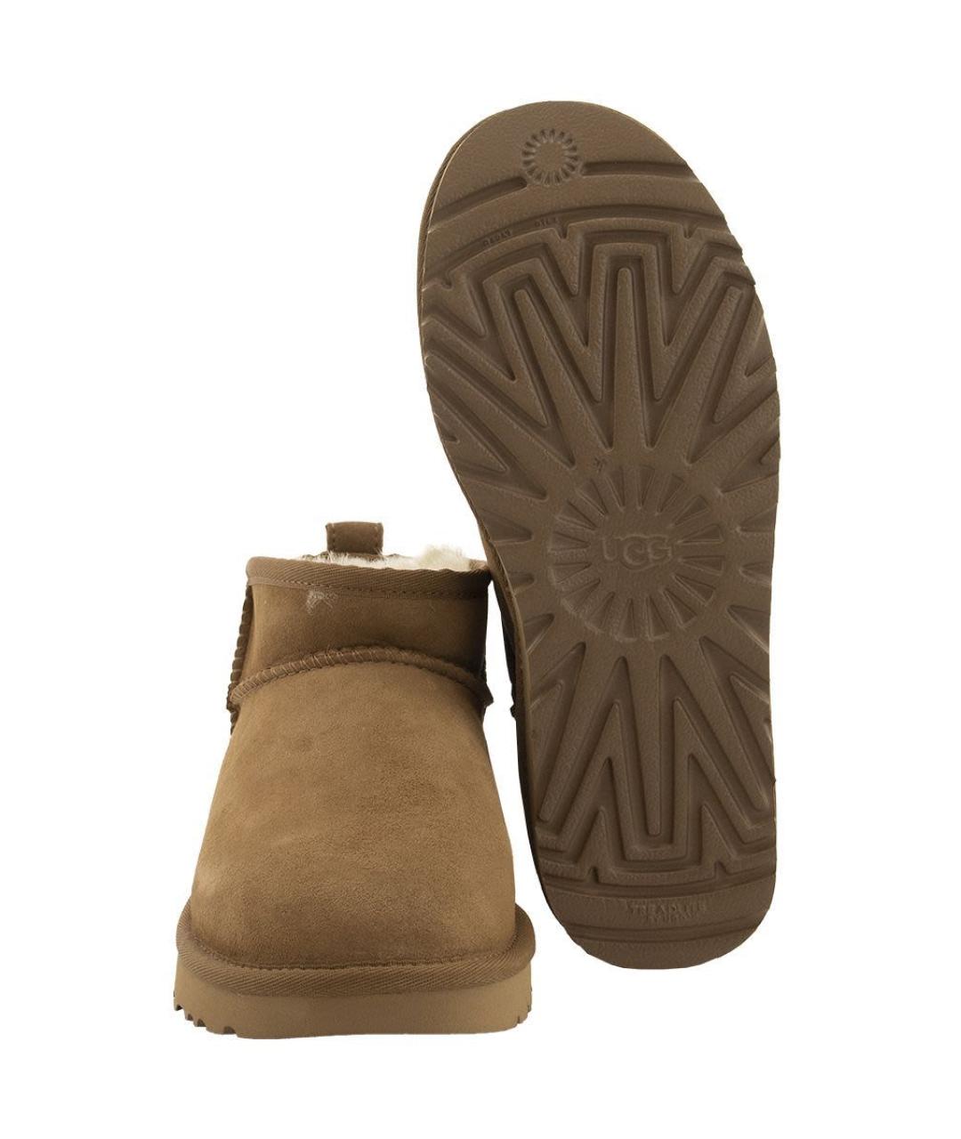 UGG AUSTRALIA Бежевые кожаные ботинки, фото 4