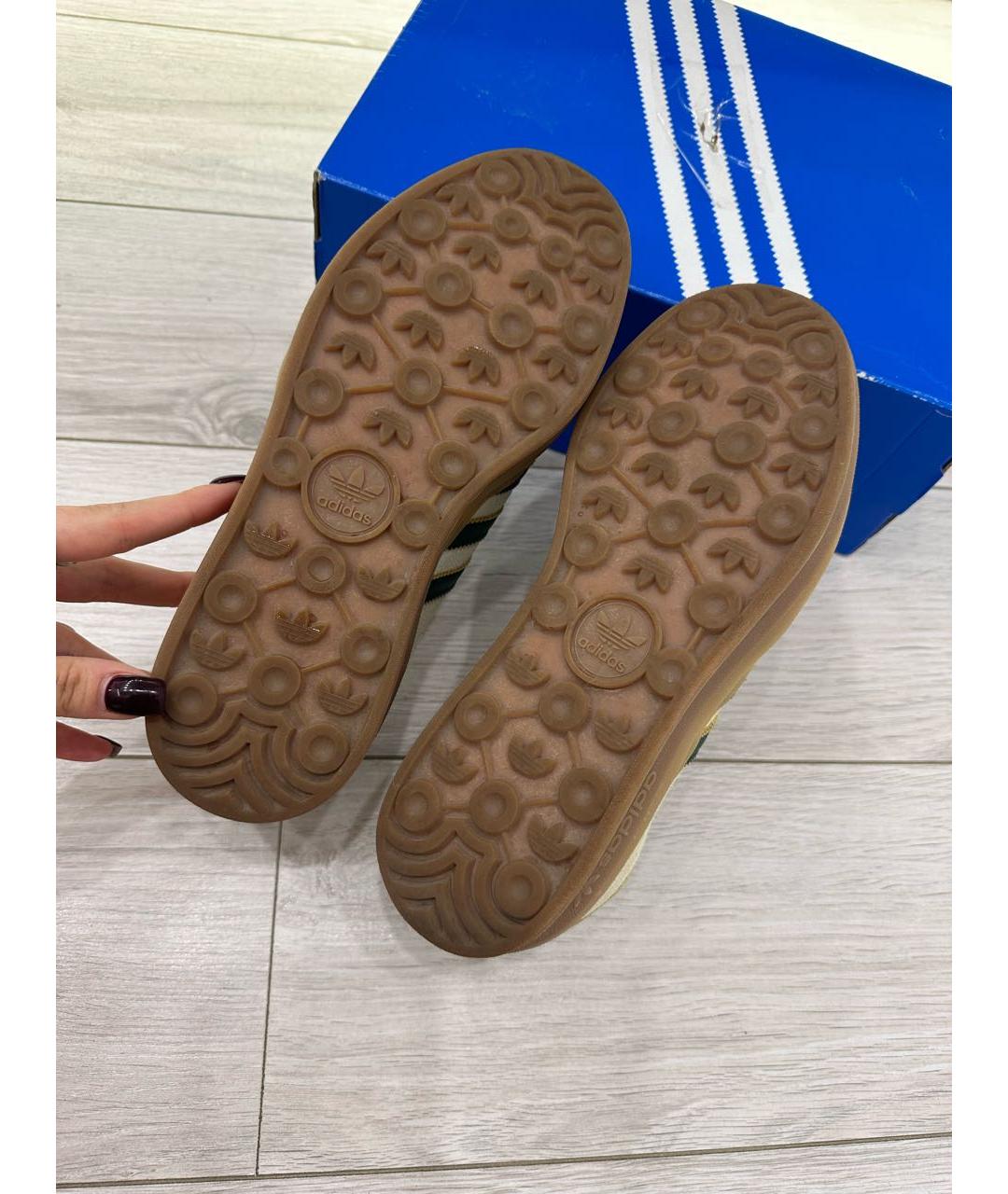 ADIDAS Бежевые кожаные кеды, фото 8