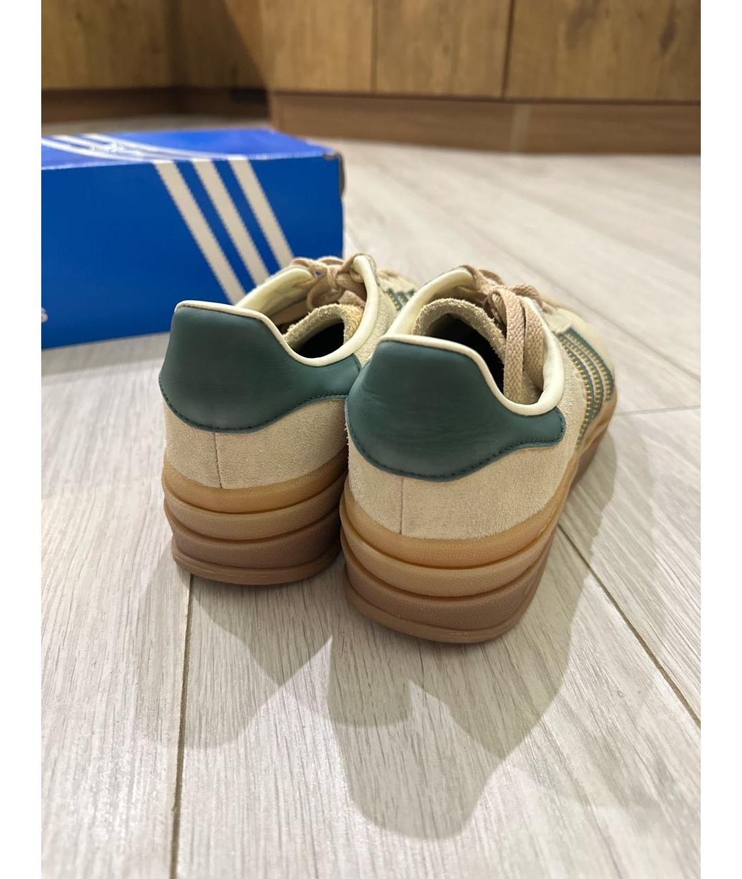 ADIDAS Бежевые кожаные кеды, фото 4