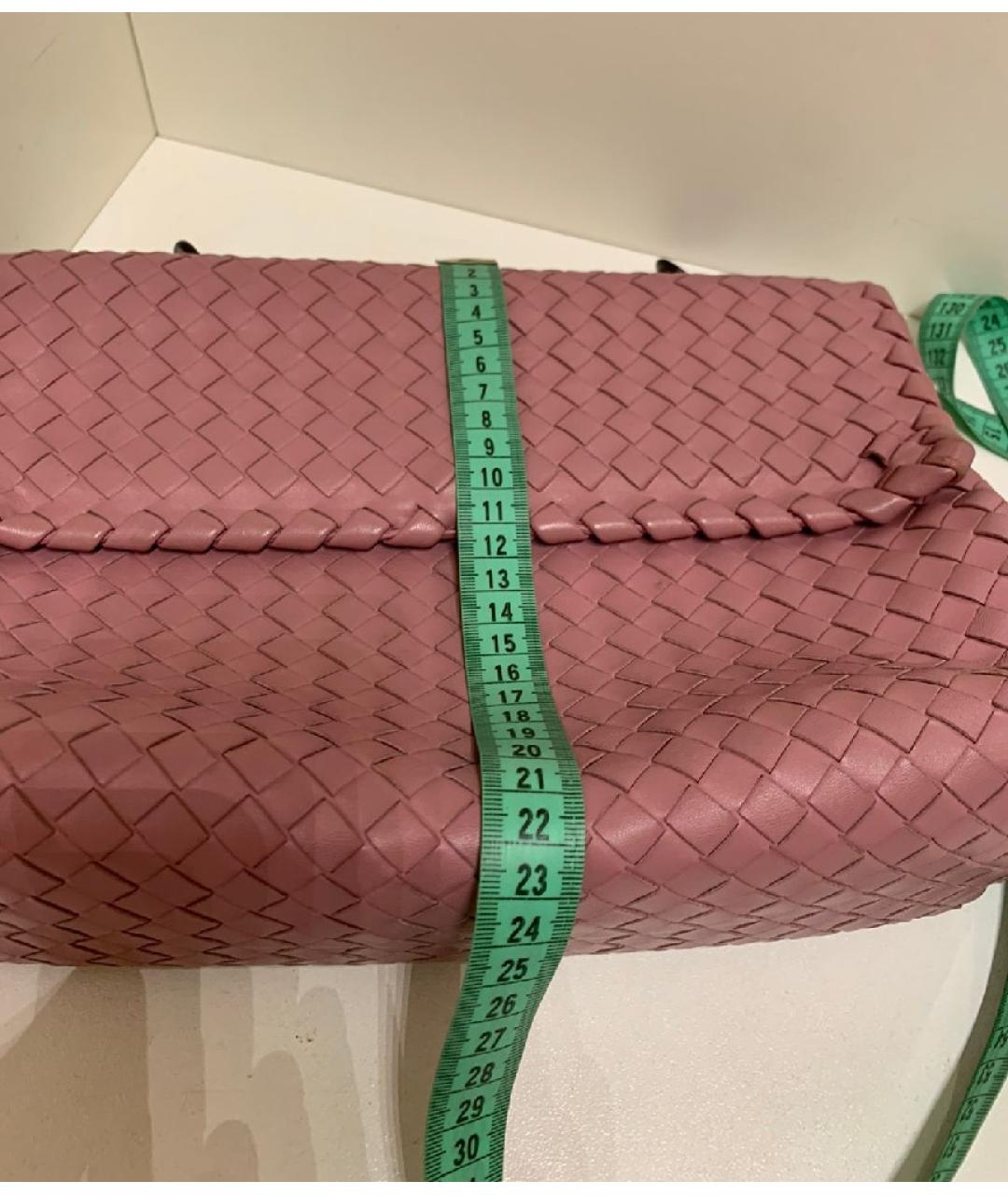 BOTTEGA VENETA Розовая кожаная сумка с короткими ручками, фото 9