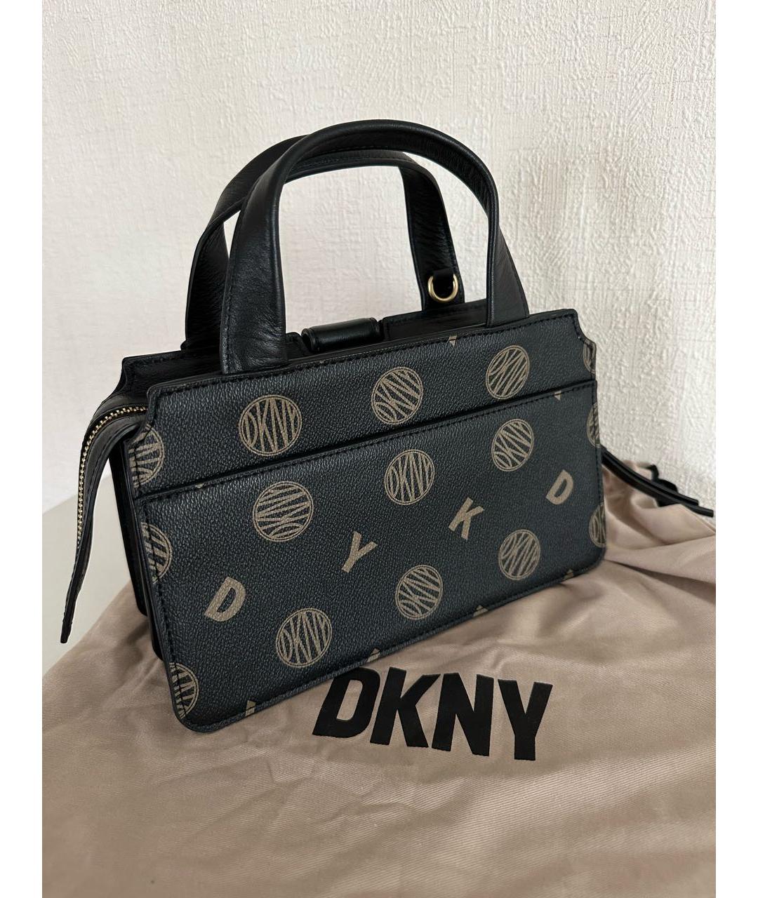 DKNY Черная сумка с короткими ручками из искусственной кожи, фото 4