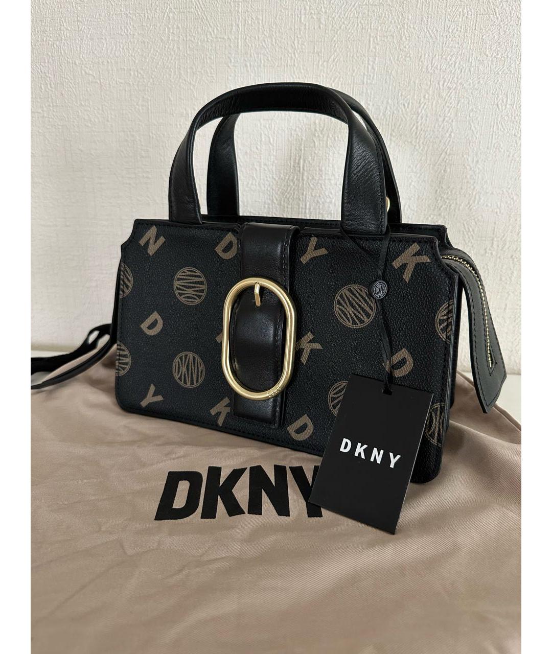 DKNY Черная сумка с короткими ручками из искусственной кожи, фото 6