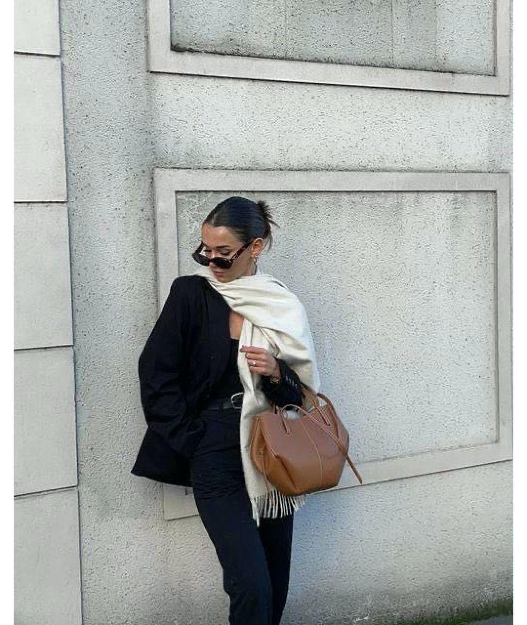 POLENE Коричневая кожаная сумка тоут, фото 5