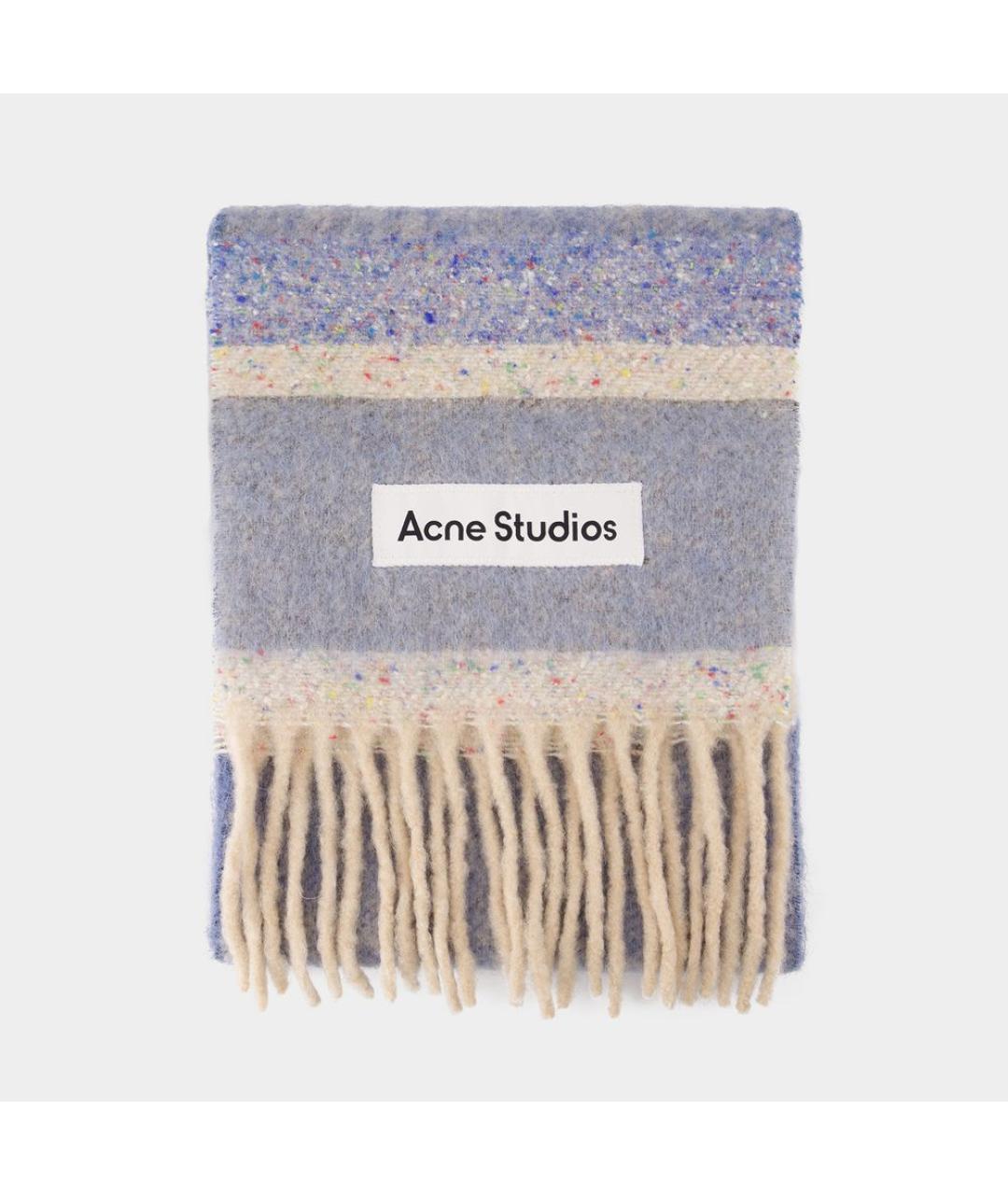 ACNE STUDIOS Голубой шерстяной шарф, фото 2