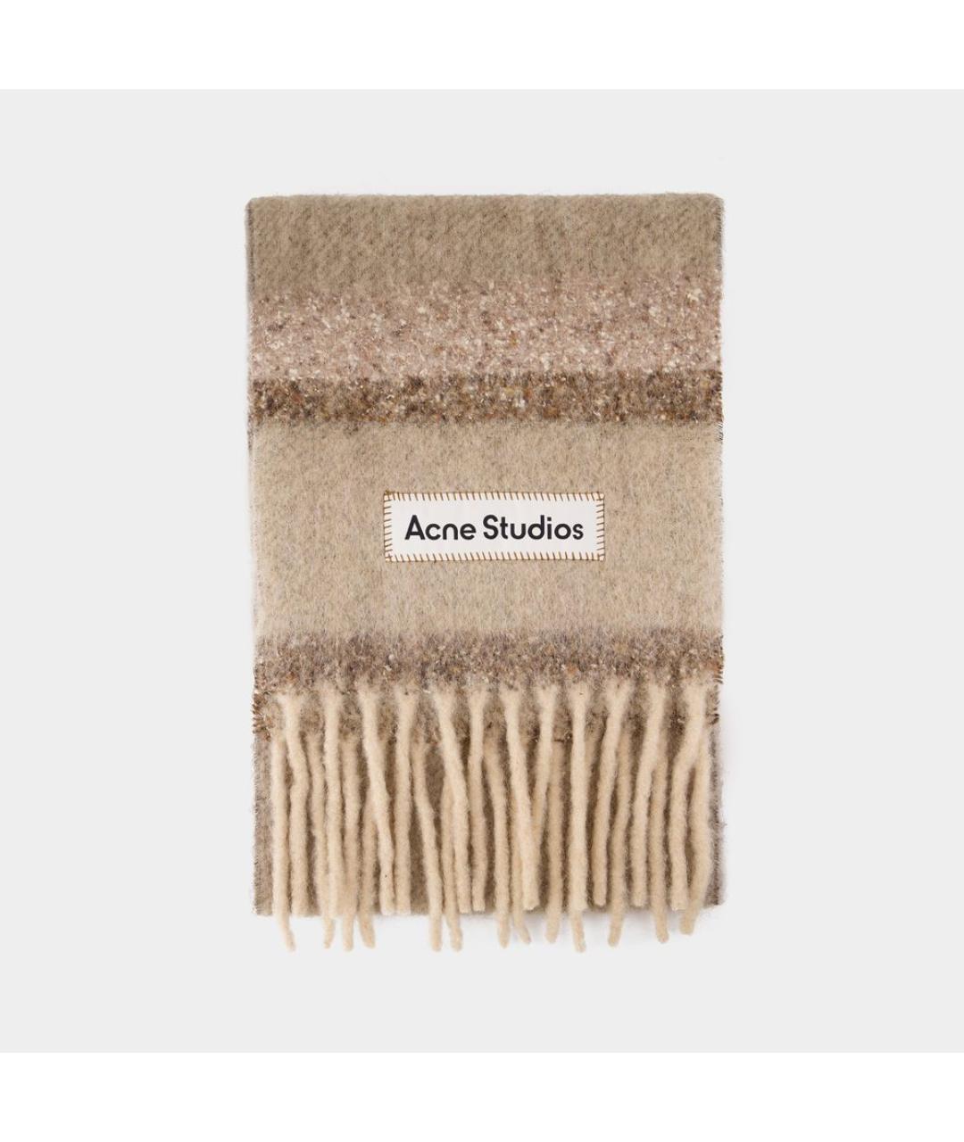 ACNE STUDIOS Бежевый шерстяной шарф, фото 2