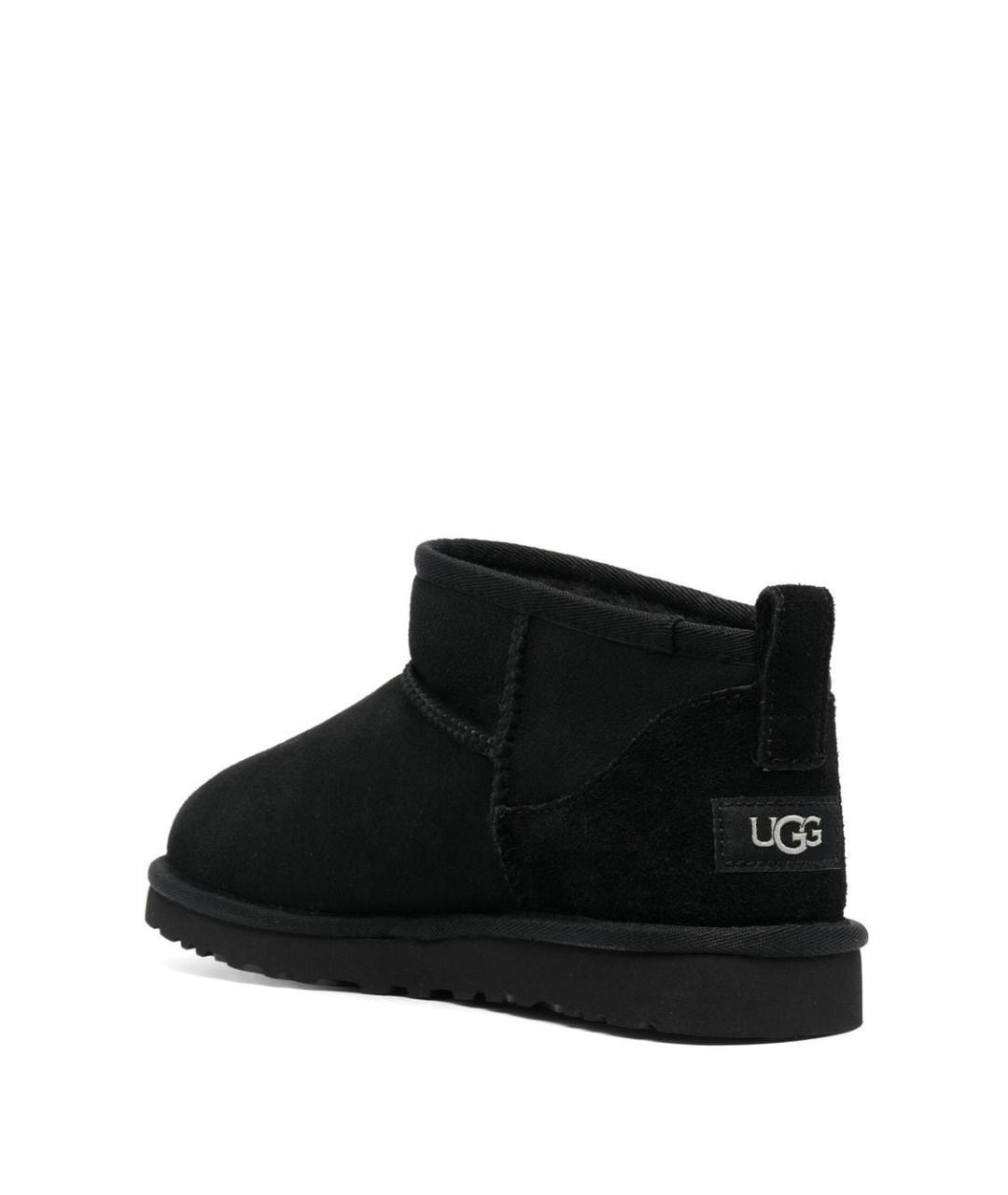 UGG AUSTRALIA Черные кожаные низкие ботинки, фото 4