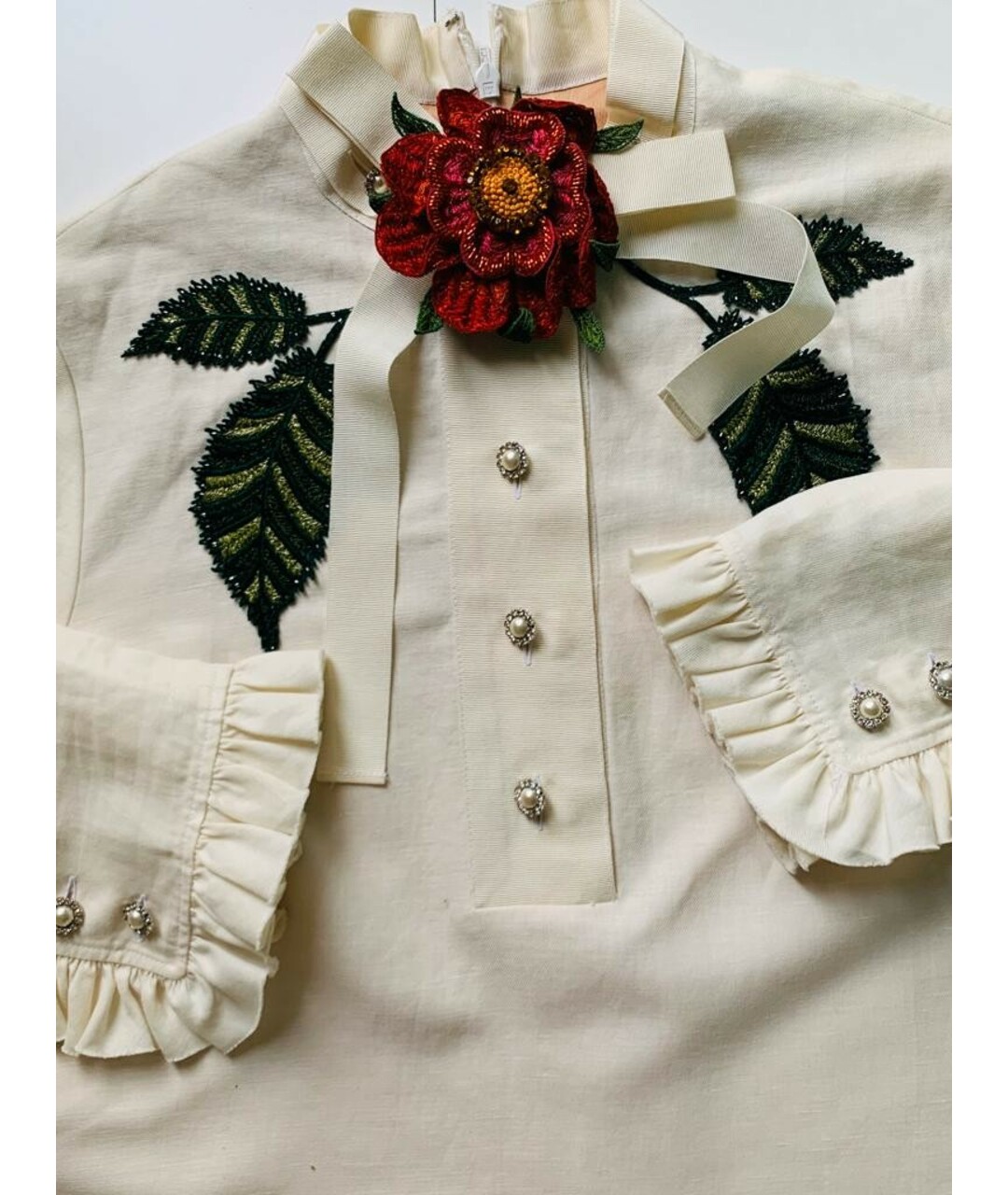 GUCCI Бежевое льняное повседневное платье, фото 2