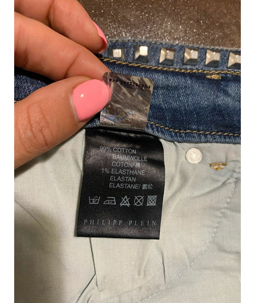 PHILIPP PLEIN Синяя деним юбка мини, фото 6