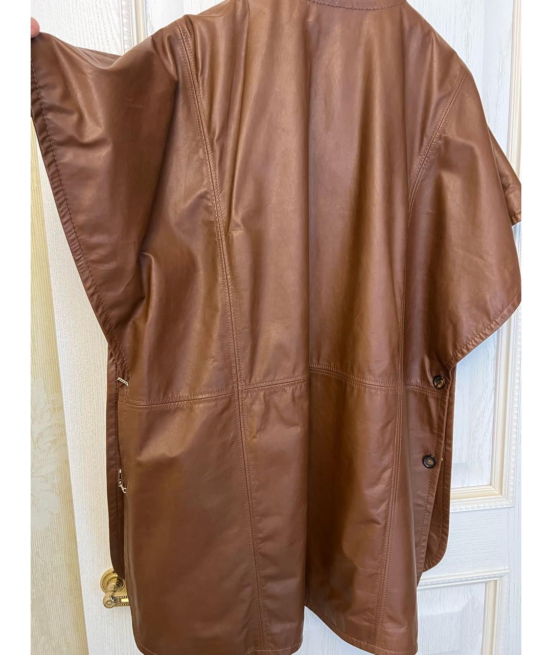 MAX MARA Коричневый кожаный жилет, фото 6