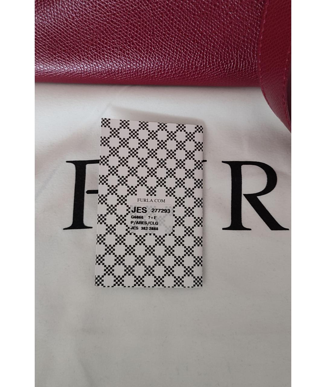 FURLA Бордовая кожаная сумка тоут, фото 7