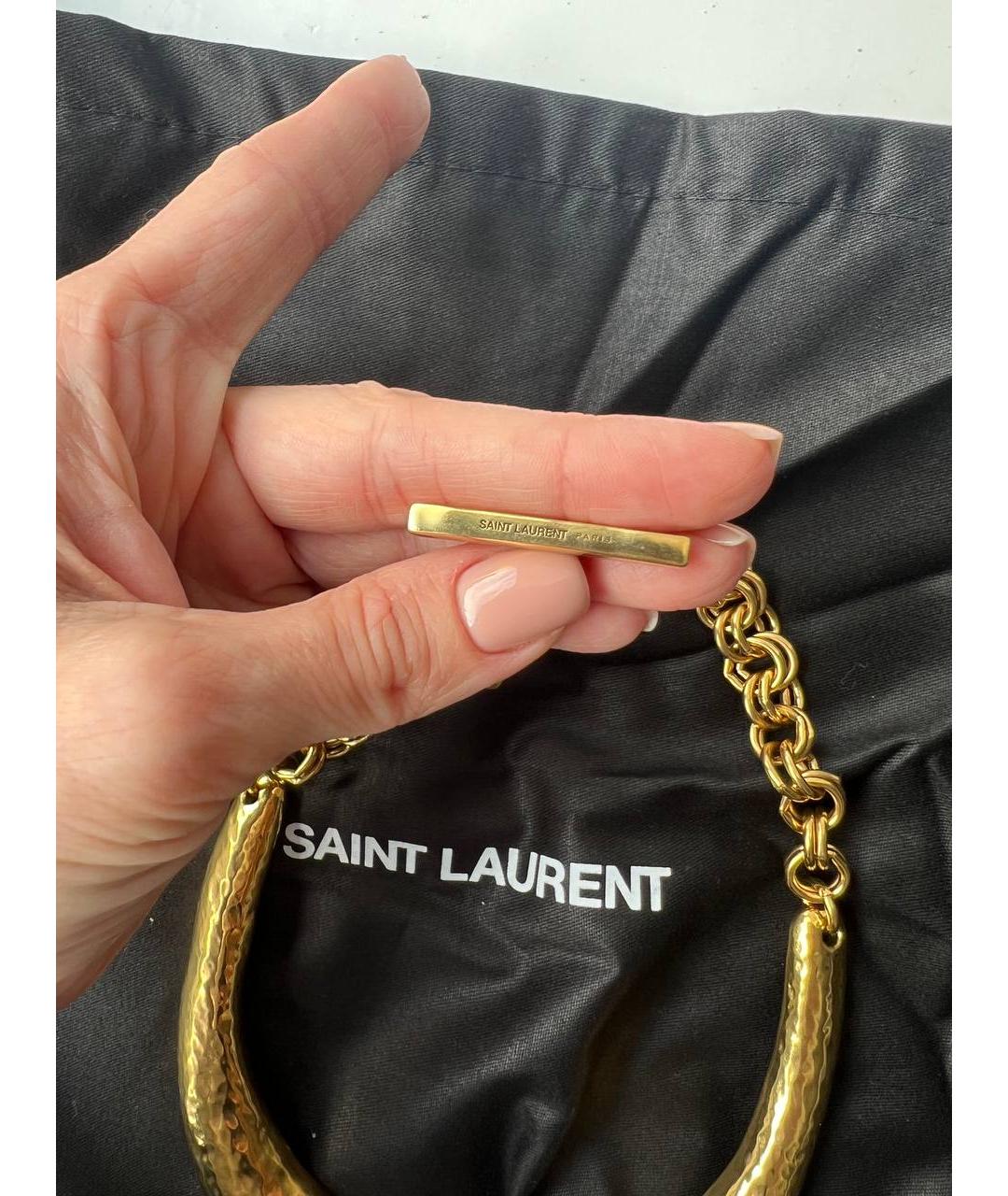 SAINT LAURENT Золотое колье, фото 3