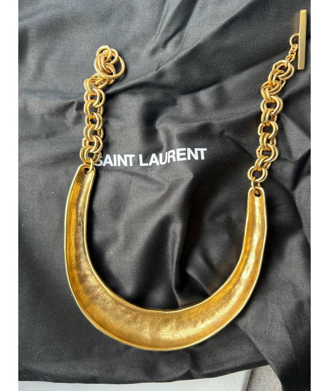 SAINT LAURENT Золотое колье, фото 2