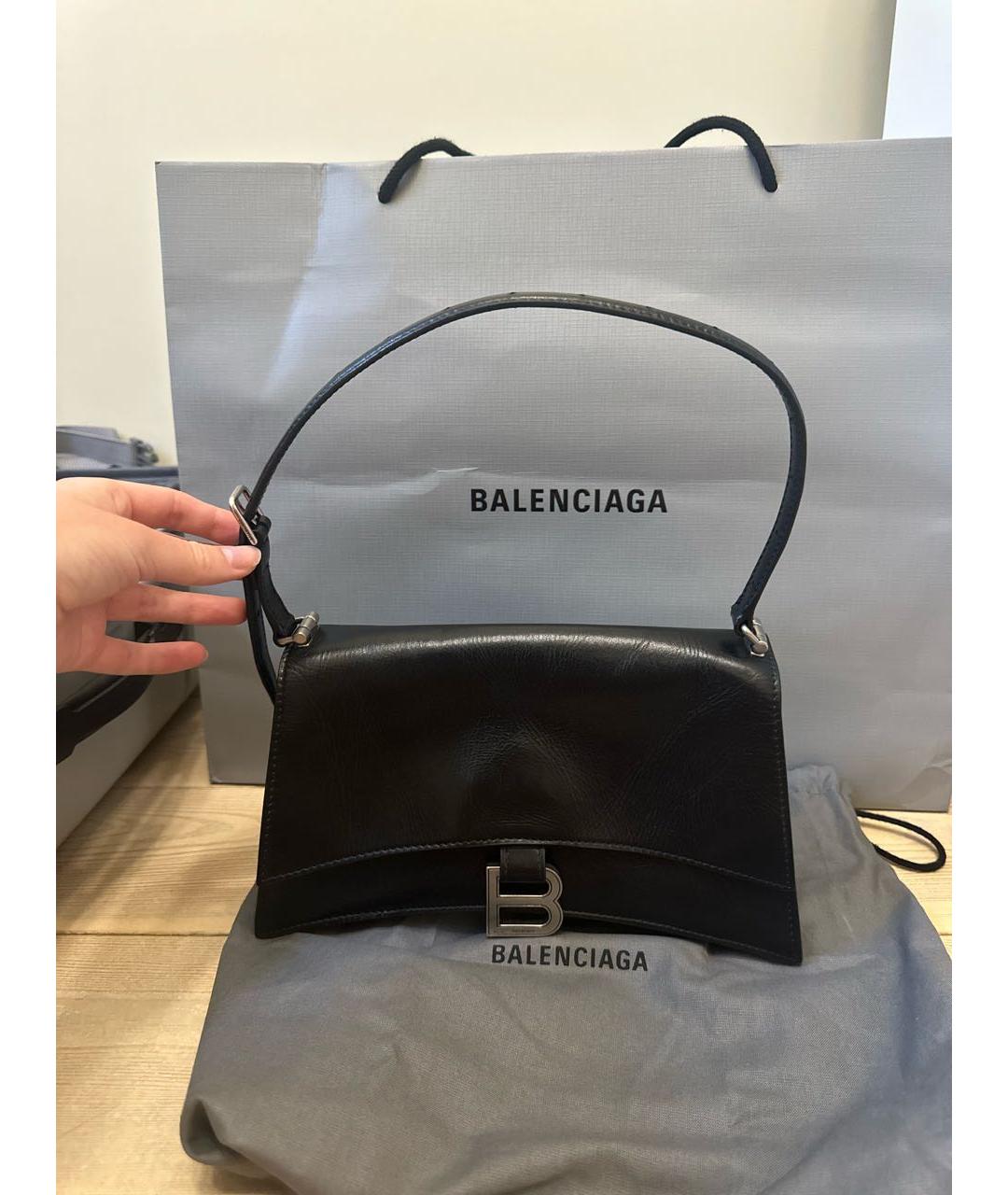 BALENCIAGA Черная кожаная сумка с короткими ручками, фото 7