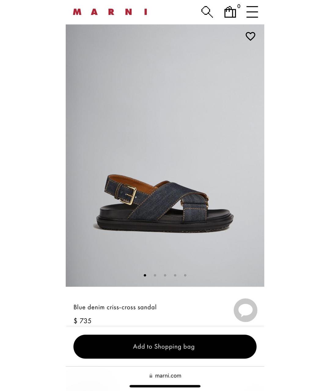 MARNI Темно-синие кожаные сандалии, фото 2