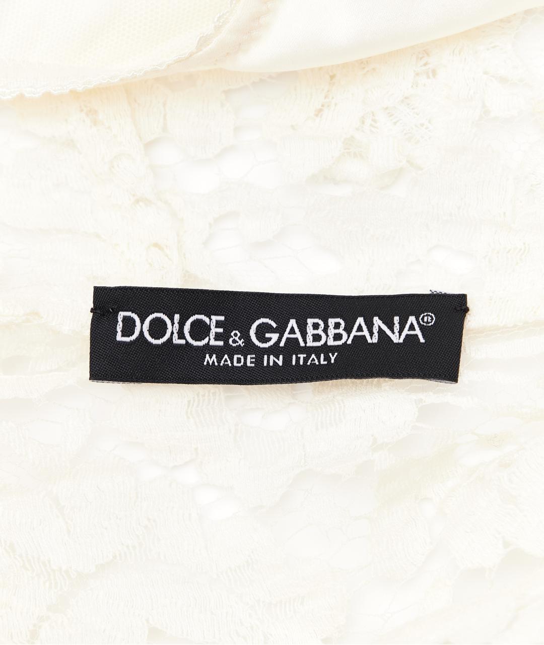 DOLCE&GABBANA Бежевое хлопковое коктейльное платье, фото 5