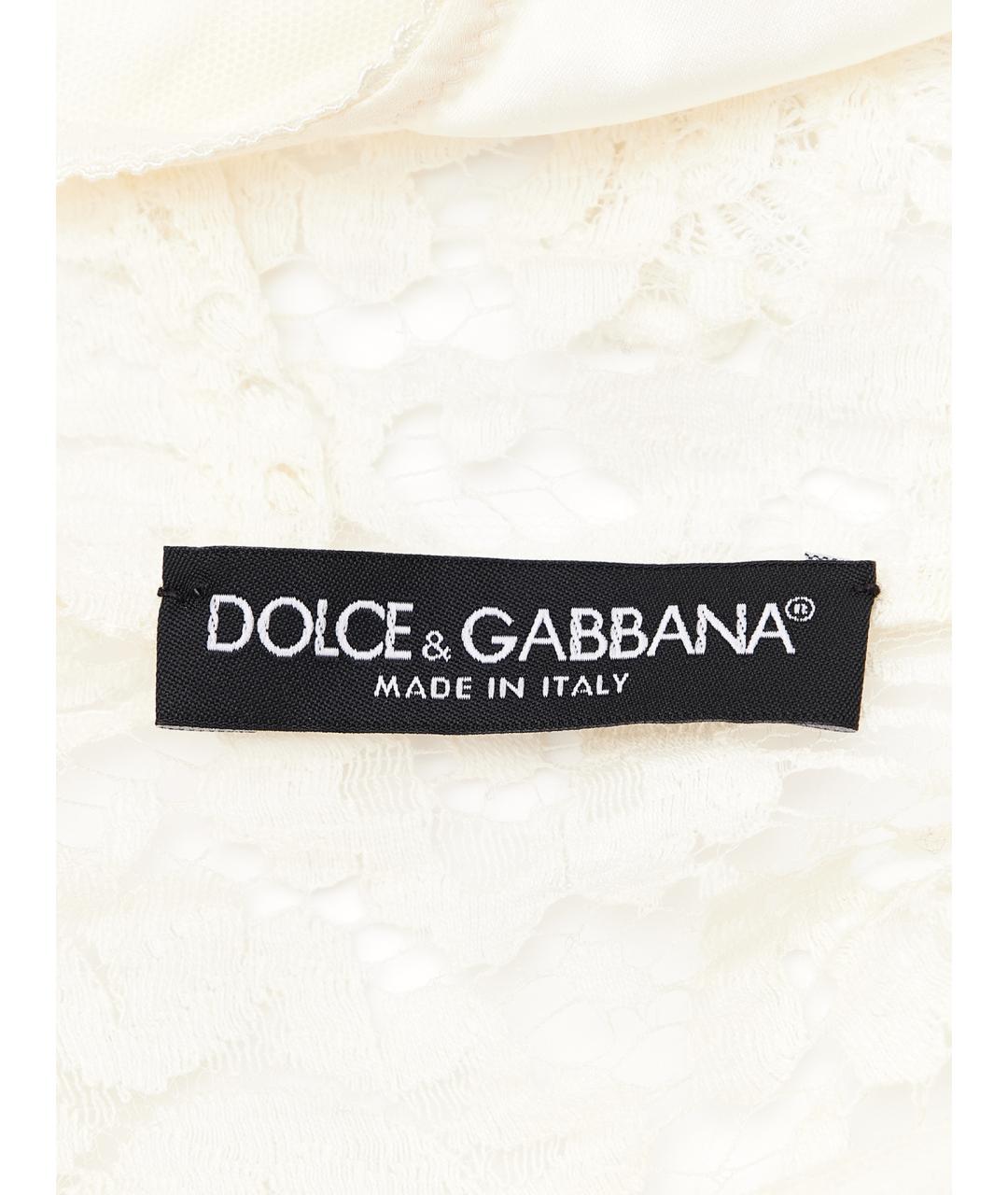 DOLCE&GABBANA Бежевое хлопковое коктейльное платье, фото 7