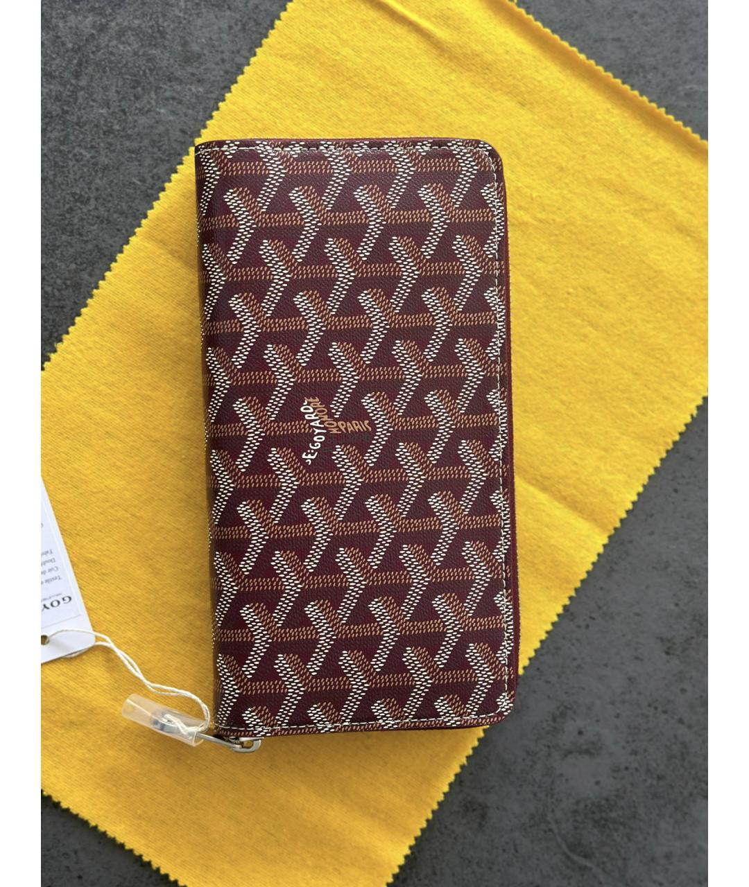 GOYARD Бордовый кошелек, фото 3