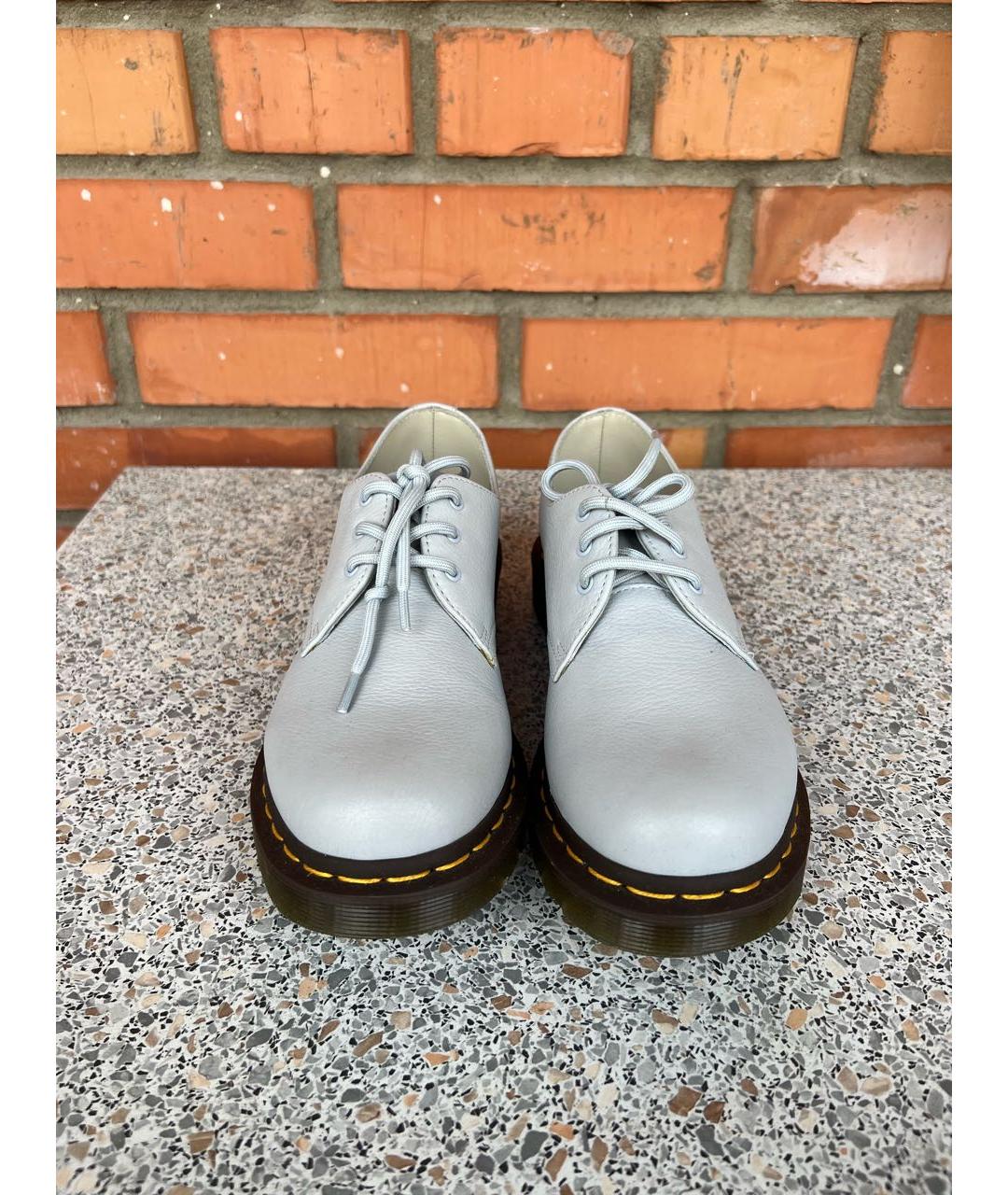 DR. MARTENS Голубые кожаные ботинки, фото 2