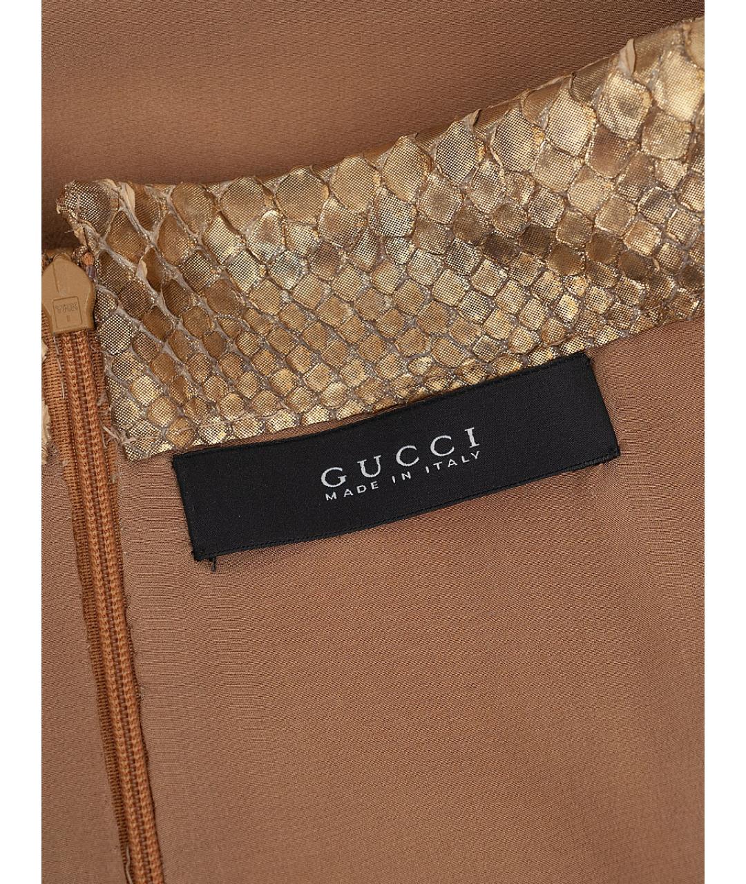 GUCCI Золотая юбка мини, фото 3
