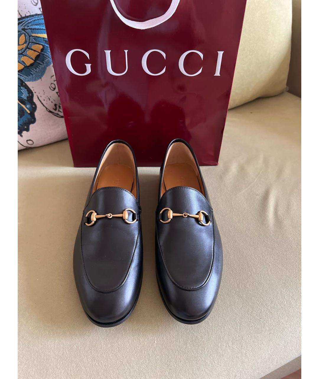 GUCCI Черные кожаные мокасины, фото 2