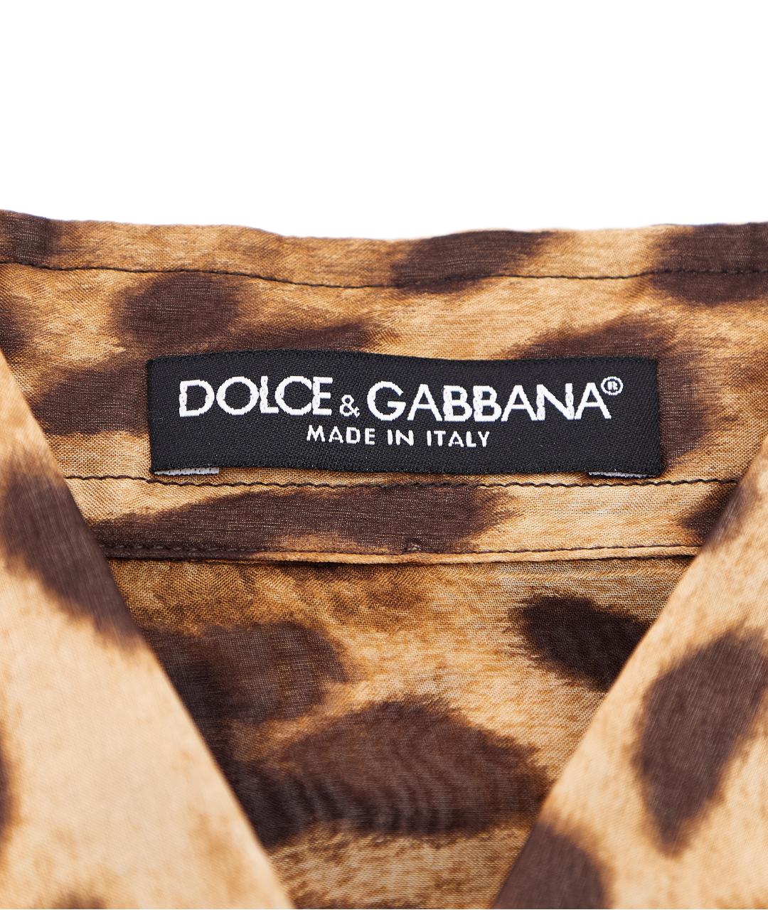 DOLCE&GABBANA Коричневая шелковая блузы, фото 5