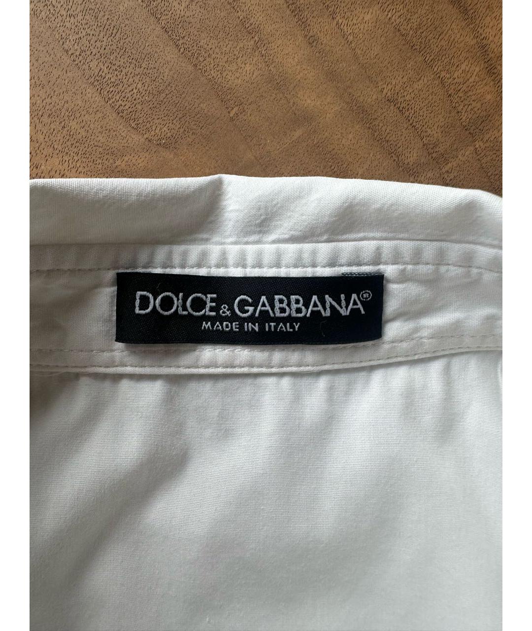 DOLCE&GABBANA Белая хлопковая рубашка, фото 4